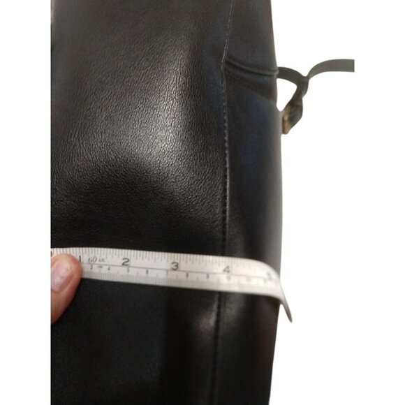 Frye & Co. Black Faux Leather Shoulder Bag W/Gold Hardware & Dual Handles - Picture 6 of 7